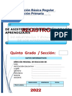 Registro Auxiliar Evaluación 6° A