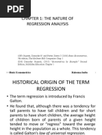 Chap 1 Nature of Regression Analysis