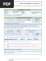 Información Del Solicitante: Formato de Requerimiento de Cambio - RFC