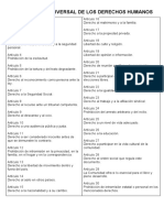 Declaración Universal de Los Derechos Humanos Resumen