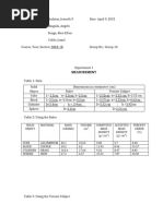 Expirement No.1 MEASUREMENTS