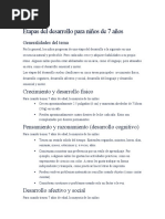 Caracteristicas de Un Niño de 7 A 8 Años