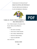 Tarea 03 - Juicio Crítico Sobre La Importancia Del Pensamiento.