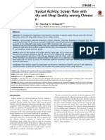 Associations of Physical Activity, Screen Time With Depression, Anxiety and Sleep Quality Among Chinese College Freshmen