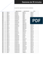 Plan de 30 Minutos - XLSX - 30 Minutes