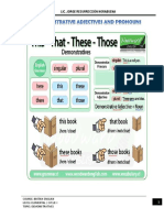 Demonstrative Adjectives and Pronouns