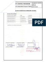 Procedure of Hydrostatic Pressure Testing