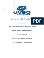 Suspensión, Rescisión o Terminación Laboral