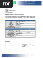 Constancia de Emision Certificado Digital