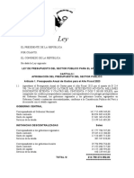 8.1 Ley Del Presupuesto Del Secto Publico Año 2023