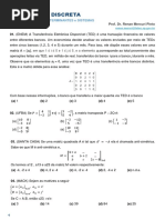 Matemática Discreta - Lista 3 - Matrizes, Determinantes e Sistemas