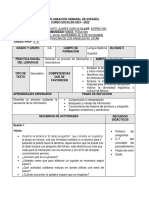 Plan de Español - 2 Semanas Del 28 Al 9 de Dic