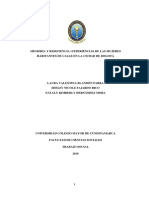 Memoria y Resistencia Experiencias de Las Mujeres Habitantes de Calle en La Ciudad de Bogotá