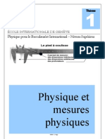 Thème 1 - Mesures Et Incetitudes