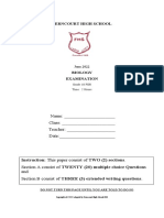 Biology Grade 10 Exam 2022 Final