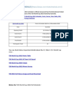 T20 World Cup 2022 Schedule PDF