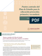 Puntos Centrales Del Plan de Estudio para La Educación Preescolar, Primaria y Secundaria