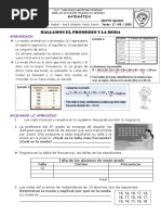 Hallamos El Promedio Y La Moda: Matemática