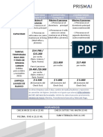 Tarifas Temporada Baja (10-2022 y 11-2022)