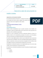 Actividad 2 ESBOZO DE UNA PLAN DE COMUNICACION EN MEDIOS SOCIALES