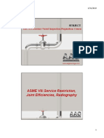 ASME VIII-2-Service Restrictions, Joint Efficiencies, Radiography