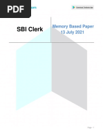 Memory Based Paper Sbi Clerk 13th July 1 8ce0eee1