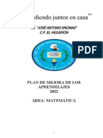 Matemática Plan de Mejora de Aprendizaje-1