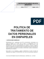 Politica de Tratamiento de Datos Dispapeles V4 20170214