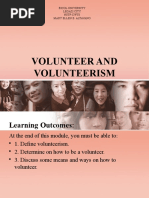 Volunteer and Volunteerism