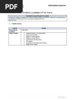 Matemática Superior Producto Académico #01: Tarea: Resultado de Aprendizaje de La Unidad