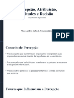 Percepção, Atribuição, Atitudes e Decisão