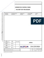 Generator Control Panel Factory Test Procedure: Diffusion: Confidentielle Restreinte Controlee Libre