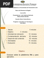 Taller Alfabetización en Herramientas de Pensamiento Libre Banco de Alimentos de Bogotá Uso de Wix