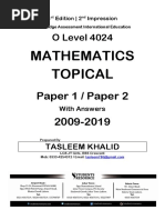 O Level Mathematics Tasleem Khalid Qureshi 2nd Edition