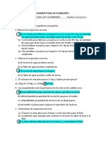 Examen Final de Fundición I 2 Parcial (Vilchez Quillay Leonardo)