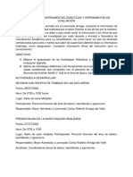 Asignación de Herramientas Didácticas y Herramientas de Evaluación