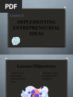 Implementing Entrepreneurial Ideas