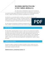 Diagnóstico de Apnea Obstructiva Del Sueño en Adultos y Niños (Modulo 3)