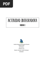 Actvidad Integradora, Unidad I