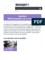 Management de La Qualité Et SMQ - Définition Et Apports