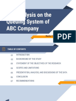 Gap Analysis of Queuing System of ABC Company