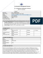 Fall 2022 Introduction To Mathematics of Finance