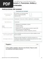 Examen - (AAB01) Cuestionario 1 - Funciones, Límites y Sistemas de Coordenadas