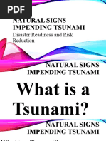 Natural Signs Impending Tsunami: Disaster Readiness and Risk Reduction