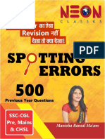 Spotting Error 500 PYQs 2010 To 2020 by Manisha Bansal Ma'am PDF