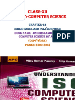 Class-Xii Subject:-Computer Science: Chapter-12 Inheritance and Polymorphism