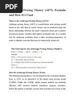 Arbitrage Pricing Theory