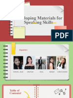 Developing Materials For Speaking