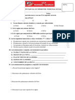 Examen de Personal Social 11 Copias Segundo Grado