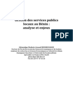 La Gestion Des Services Publics Au Bénin